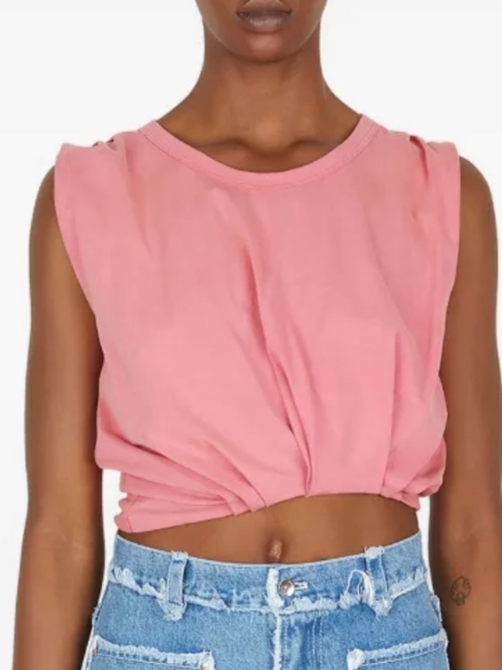 RARE NWT Lourdes New York Gathered Pink Crop Top Size Small